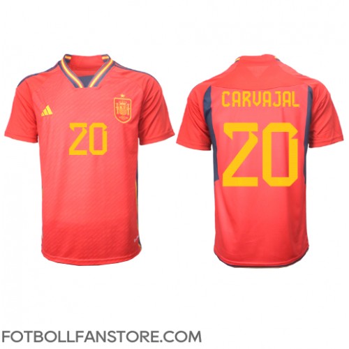 Spanien Daniel Carvajal #20 Hemma matchtröja VM 2022 Kortärmad Billigt